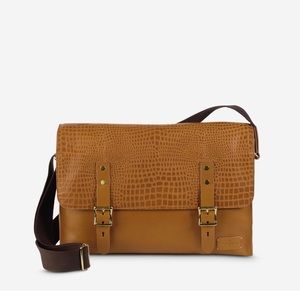 Camello croc print messenger Cole haan
